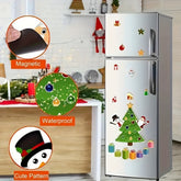 CF-4Christmas Refrigerator Magnet Set - Polystyrene Santa, Snowman & Reindeer Designs, Rectangle Shape, Waterproof, For Fridge, Garage Doors & Vehicles, Holiday Festive Ambiance Enhancer